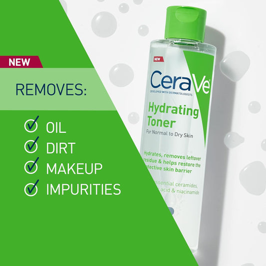 CeraVe Moisturizing Face Toner Alcohol Free with Hyaluronic Acid, Niacinamide & Ceramides for Sensitive Dry Skin, 20ml