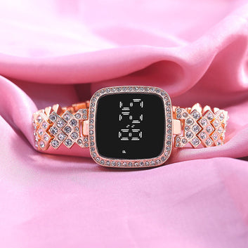 Stylish Women's Square Dial Digital Bracelet Watch – Dual Color Options