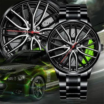 Wheel Watch with Stainless Steel Strap