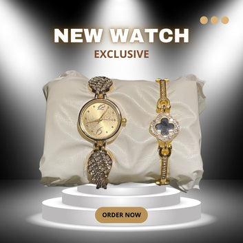 Luxury Shine Set – Angel Watch & Charm Bracele