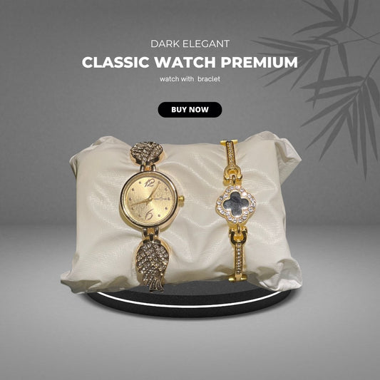Luxury Shine Set – Angel Watch & Charm Bracele