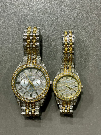 Elegant Couple’s Crystal Watch Set